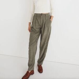 Madewell Olive Green Pleated Trousers